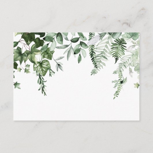 Rustieke Ivy & Sage groen bruiloft details Informatiekaartje (Achterkant)