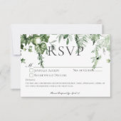 Rustieke Ivy & Sage groen bruiloft geen diner RSVP Kaartje (Voorkant)