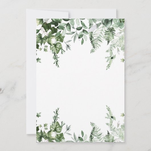 Rustieke Ivy & Sage groen bruiloft Kaart (Achterkant)