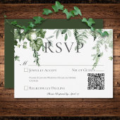 Rustieke Ivy & Sage Groen Bruiloft QR Code RSVP Kaartje