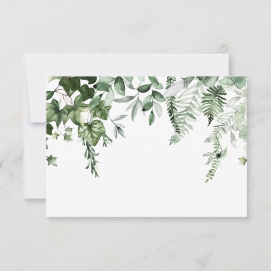 Rustieke Ivy & Sage groen bruiloft Save The Date (Achterkant)