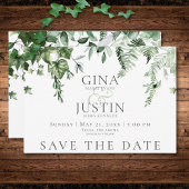Rustieke Ivy & Sage groen bruiloft Save The Date