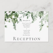 Rustieke Ivy & Sage Groen Groen Bruiloft Receptie Informatiekaartje (Voorkant)