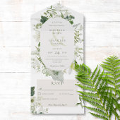 Rustieke Ivy Varen & Groen Wit Geen Diner All In One Uitnodiging