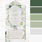 Rustieke Ivy Varen & Groen Wit Geen Diner All In One Uitnodiging