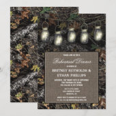 Rustieke jacht Camo repetitie diner uitnodigingen (Voorkant / Achterkant)