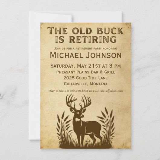 Rustieke jacht De oude bok gaat met pensioen Kaart (Voorkant)