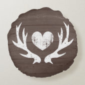 Rustieke jacht thema herten gewei rond hoe kussen (Achterkant)