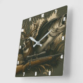 Rustieke jacht Wildlife Display buitenshuis Vierkante Klok (Hoek)