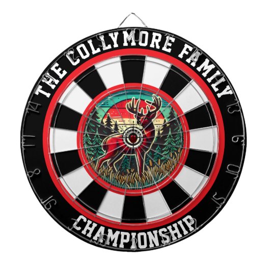 Rustieke jachthuis herten kunst dartbord (Voorkant)