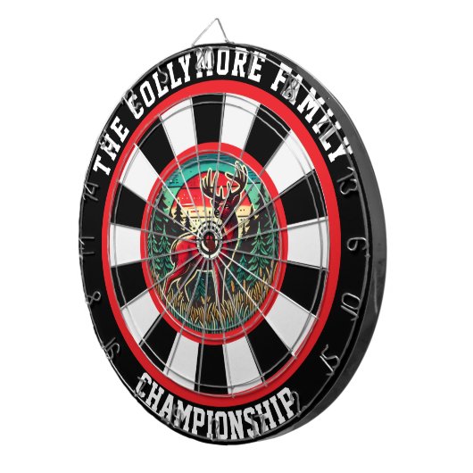 Rustieke jachthuis herten kunst dartbord (Voorkant Rechts)