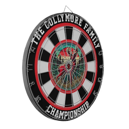 Rustieke jachthuis herten kunst dartbord (Voorkant Links)