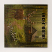 Rustieke Jachthut Bos Onderschrift Naam Legpuzzel (Horizontaal)