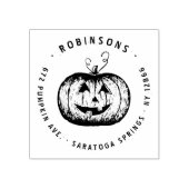 Rustieke Jack O'Lantern Pumpkin Halloween Adres Rubberstempel (Afrduk)