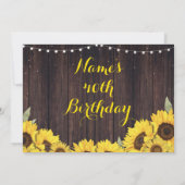 Rustieke Jar Verjaardagsfeest Hout Zonnebloem Foto Kaart (Achterkant)