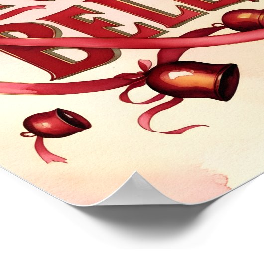  rustieke Jingle Bells Wall Art Print Poster (Hoek)