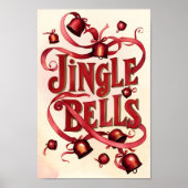  rustieke Jingle Bells Wall Art Print Poster (Voorkant)