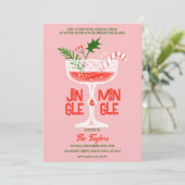 Rustieke Jingle en Mingle Kerstmis Cocktail Party Kaart (Staand voorkant)