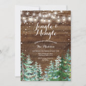 Rustieke Jingle & Mingle Kerstfeest uitnodiging (Voorkant)