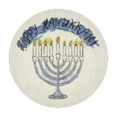 Rustieke Joodse Vakantie Geschilderd Hanukkah Meno Snijplank (Voorkant)