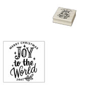 Rustieke 'Joy to the World' Kerst Lettering Rubberstempel (Gestempeld)