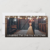 Rustieke Just Married Foto Ontvangst Uitnodiging (Voorkant)