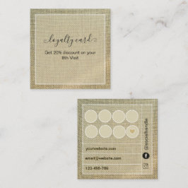 Rustieke jute beige linnen  klantenkaartje