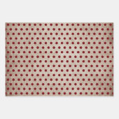 Rustieke jute burgundy stippen strepen effen inpakpapier vel (Voorkant 2)