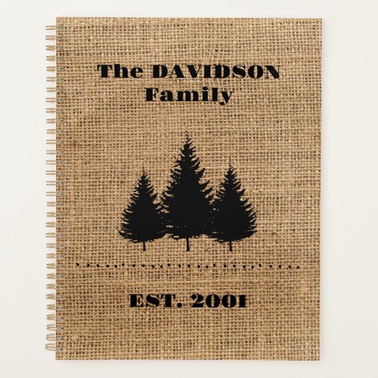 Rustieke jute cabine bossen planner (Voorkant)