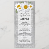 Rustieke jute daisy bruiloft menu daisy2 (Voorkant)