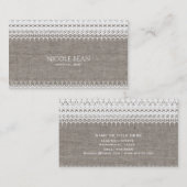 Rustieke jute & Elegante kanten chic Visitekaartje (Voorkant / Achterkant)