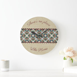 Rustieke jute en bloemen grote klok