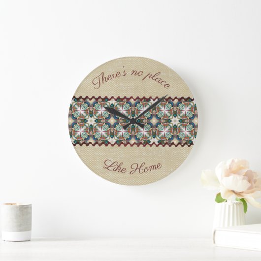 Rustieke jute en bloemen grote klok (Huis)