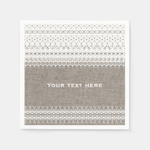 Rustieke jute en elegante kant bruiloft servet