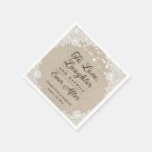 Rustieke jute en kant gelukkig ooit na bruiloft servet (Hoek)