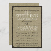 Rustieke jute huwelijksverjaardag kaart (Voorkant / Achterkant)