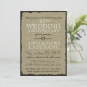 Rustieke jute huwelijksverjaardag kaart (Staand voorkant)