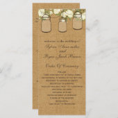 rustieke jute ivoor rozen mason jars programma's (Voorkant / Achterkant)