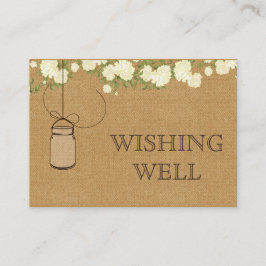 rustieke jute ivoor rozen metselaarskruiken die he informatiekaartje