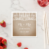 Rustieke jute kant bruiloft papieren servetten (Insitu)