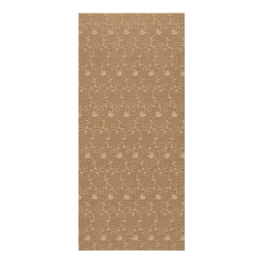 Rustieke jute kant hout zonnebloem bruiloft menu (Achterkant)