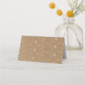 Rustieke jute kant hout zonnebloem bruiloft plaatskaartje (Achterkant)