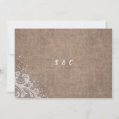 Rustieke jute kant zilver glitters bewaar de datum save the date (Achterkant)