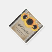 Rustieke jute kant zonnebloem bruiloft papieren se servet (Hoek)