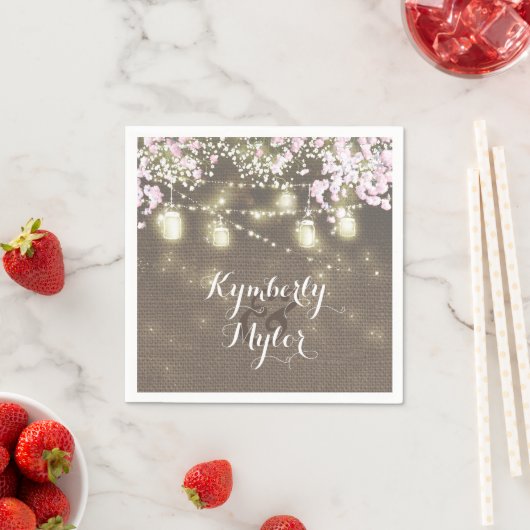 Rustieke jute lichten metson jars bruiloft servet (Insitu)