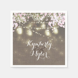 Rustieke jute lichten metson jars bruiloft servet