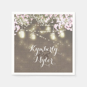 Rustieke jute lichten metson jars bruiloft servet