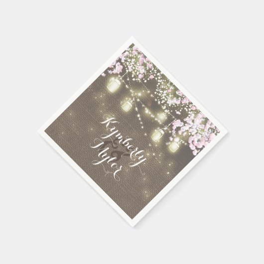 Rustieke jute lichten metson jars bruiloft servet (Hoek)