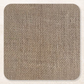 Rustieke jute-look bruin gedrukte achtergrond kartonnen onderzetters (Voorkant)