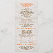 Rustieke jute mason pot zonnebloem bruiloft progra programmakaart (Achterkant)